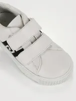 Greca Leather Strap Sneakers
