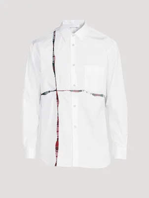 Cotton Shirt With Tartan Inlay