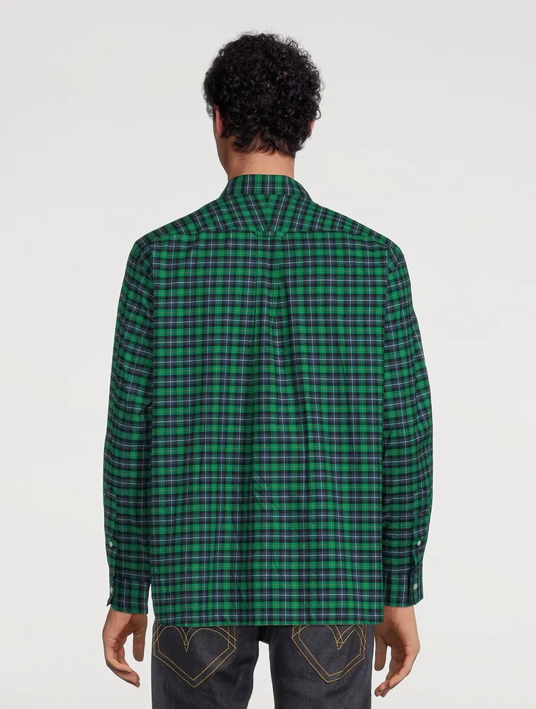 Cotton Patchwork Shirt Check Print