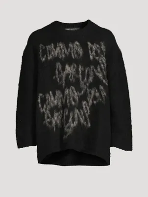 Wool Sweater With Cursive Logo