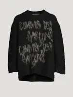 Wool Sweater With Cursive Logo