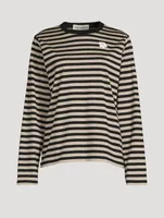 Tasaraita Relaxed Long-Sleeve T-Shirt Stripe Print