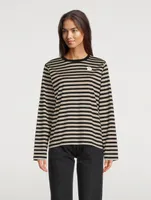 Tasaraita Relaxed Long-Sleeve T-Shirt Stripe Print