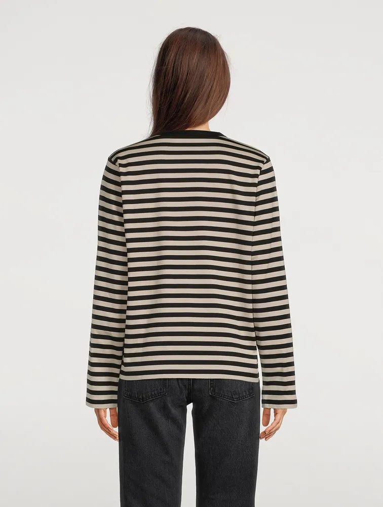 Tasaraita Relaxed Long-Sleeve T-Shirt Stripe Print