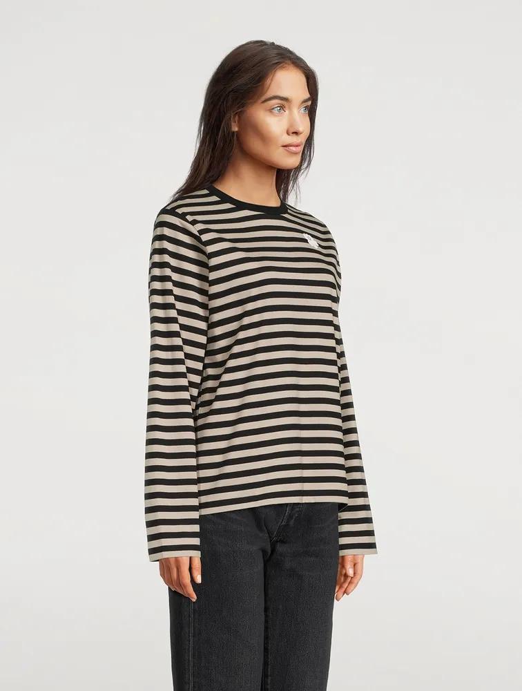 Tasaraita Relaxed Long-Sleeve T-Shirt Stripe Print