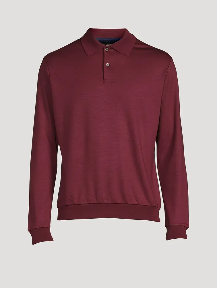 Wool Long-Sleeve Polo Shirt