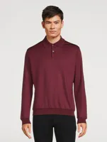 Wool Long-Sleeve Polo Shirt