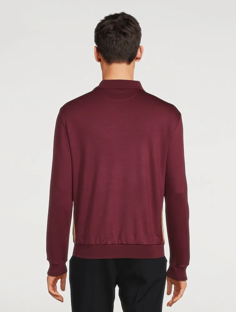 Wool Long-Sleeve Polo Shirt