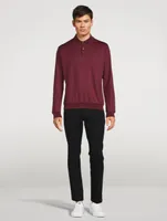 Wool Long-Sleeve Polo Shirt