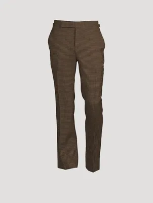Wool Tailored Pants Check Print