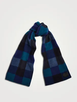 Lambswool Scarf In Oversized Check Print