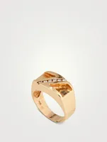 Vintage Diamond Rectangle Signet Ring