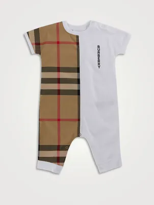 Check Panel Cotton Onesie