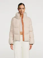 Kensington Cable-Knit Down Puffer Jacket