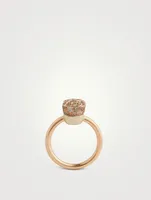 Petit Nudo 18K Rose And White Gold Ring With Brown Diamonds