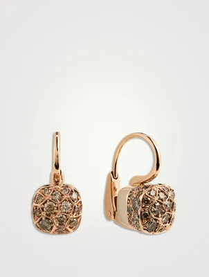 Nudo Solitaire Earrings With Brown Diamonds