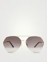 Panthère De Cartier Aviator Sunglasses