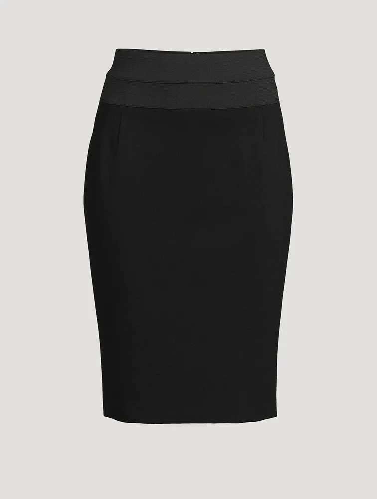 Techno Jersey Pencil Skirt