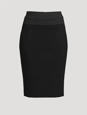 Techno Jersey Pencil Skirt