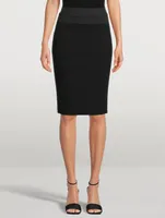 Techno Jersey Pencil Skirt