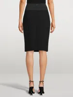 Techno Jersey Pencil Skirt