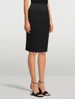 Techno Jersey Pencil Skirt