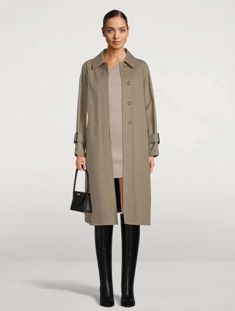 Maretta Trench Coat With Plaid Back
