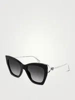 Skull Hinge Cat Eye Sunglasses