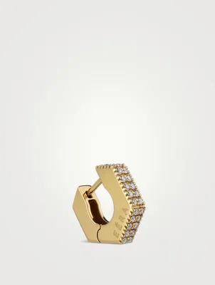 Mini 18K Gold Dado Earring With Diamonds