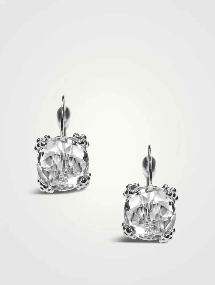 Dew Drop 14K Gold Cluster Earrings With Topaz