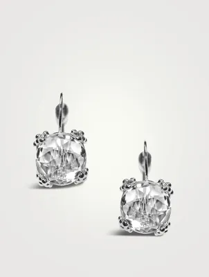 Dew Drop 14K Gold Cluster Earrings With Topaz