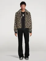 Faux Fur Checkered Jacket