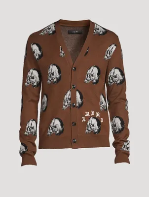 Wes Lang Skull Cashmere And Wool Cardigan