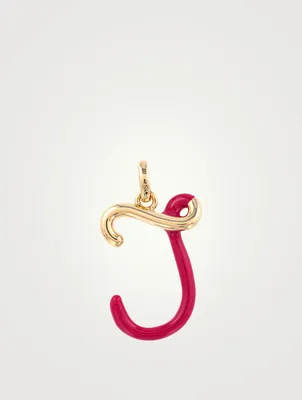9K Gold J Initial Necklace