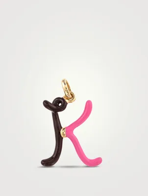 9K Gold K Initial Necklace