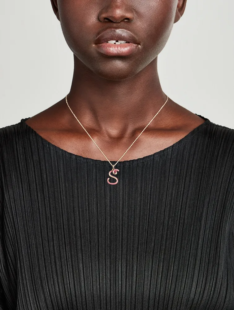 9K Gold S Initial Necklace