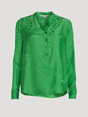 Chain Jacquard Satin Shirt