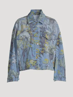Rewild Oversized Denim Jacket Flora Print