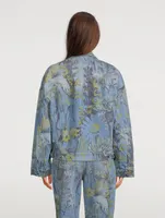 Rewild Oversized Denim Jacket Flora Print