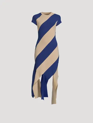 Striped Compact Knit Dress