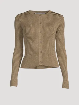 Ribbed Lurex Cardigan