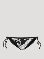 Reversible Bikini Bottom Silver Baroque Print