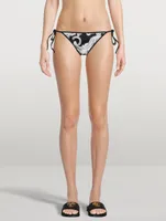Reversible Bikini Bottom Silver Baroque Print