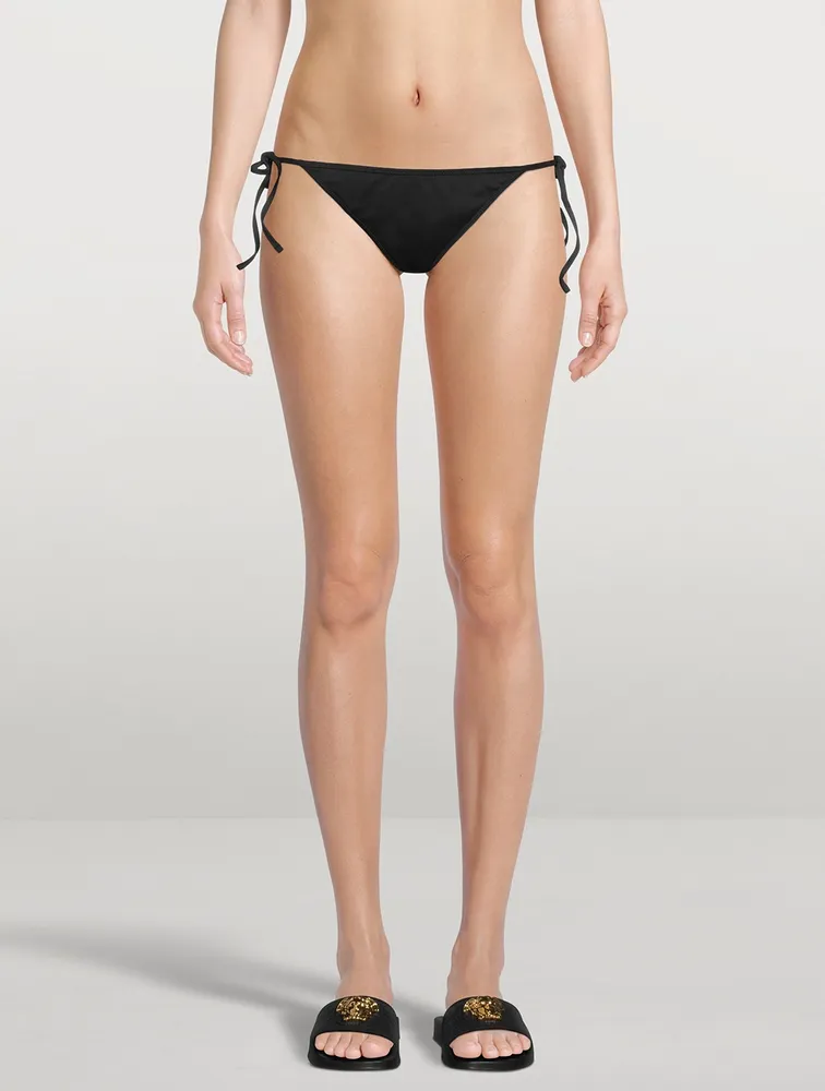 Reversible Bikini Bottom Silver Baroque Print