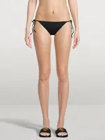 Reversible Bikini Bottom Silver Baroque Print