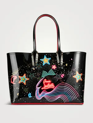 Small Cabata Patent Leather Tote Bag In Star Print