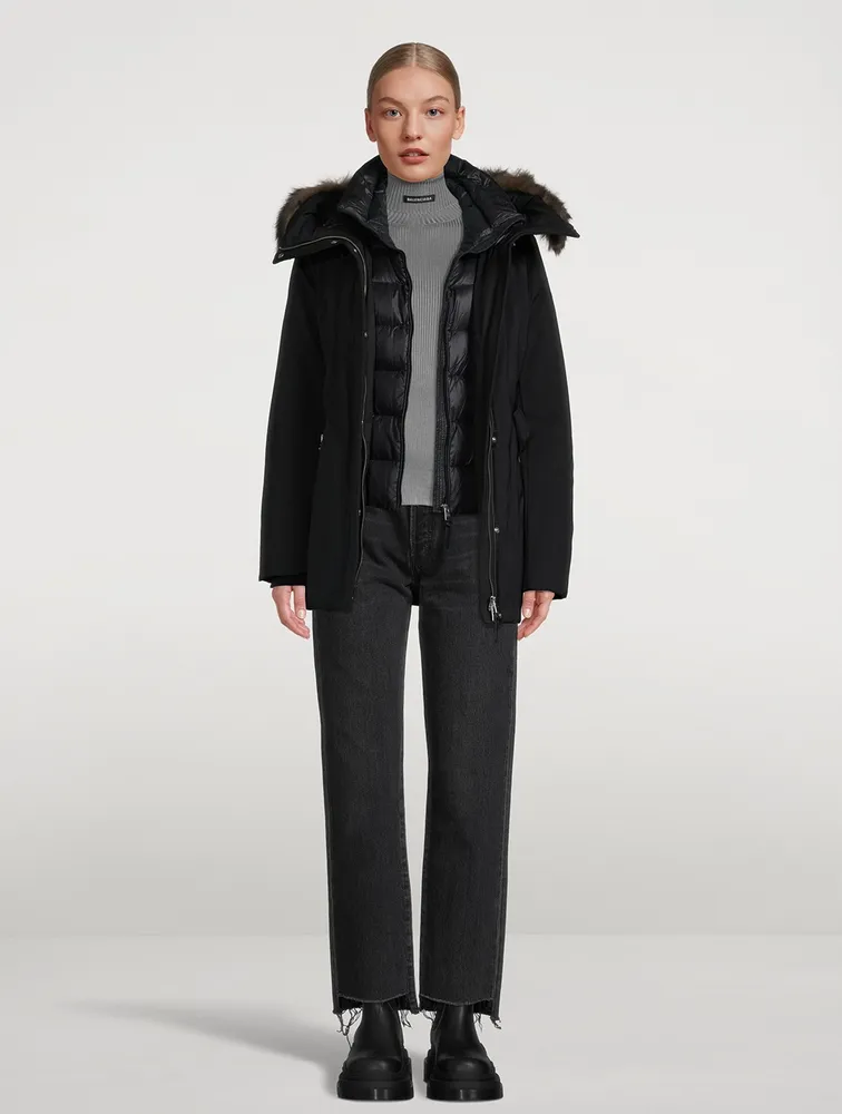 Jeni 2-in-1 Shearling-Trimmed Down Parka