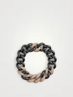 Jumbo 18K Black And Rose Gold Pavé Bracelet