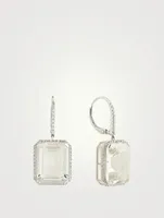 18K White Gold Portrait Gemstone Earrings