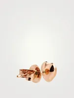 18K Rose Gold Bezel Heart Stud Earrings